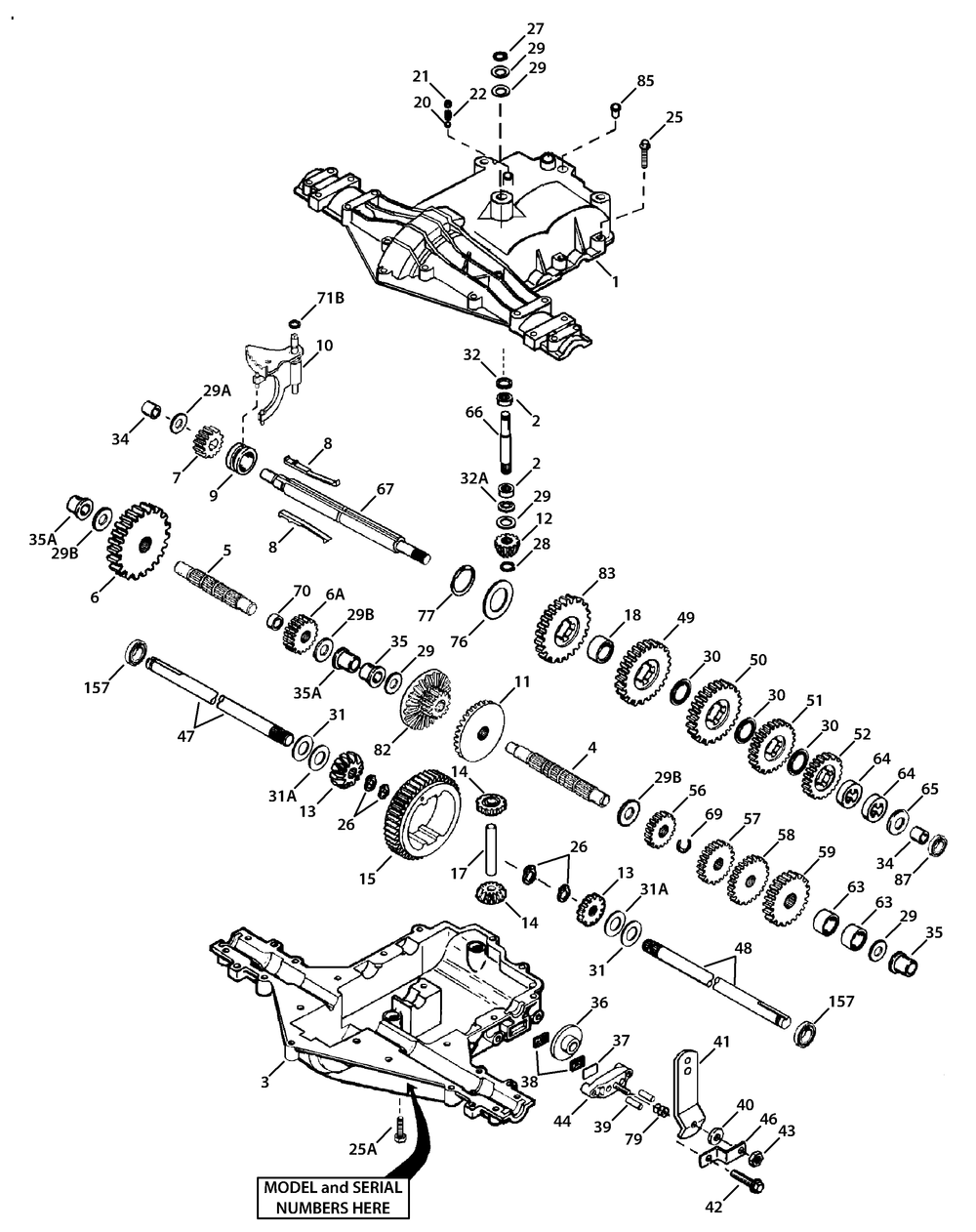 Transmission Assembly Diagram and Parts List for CC760ES (12AE76JU010)(2016) Cub Cadet Lawn Mower